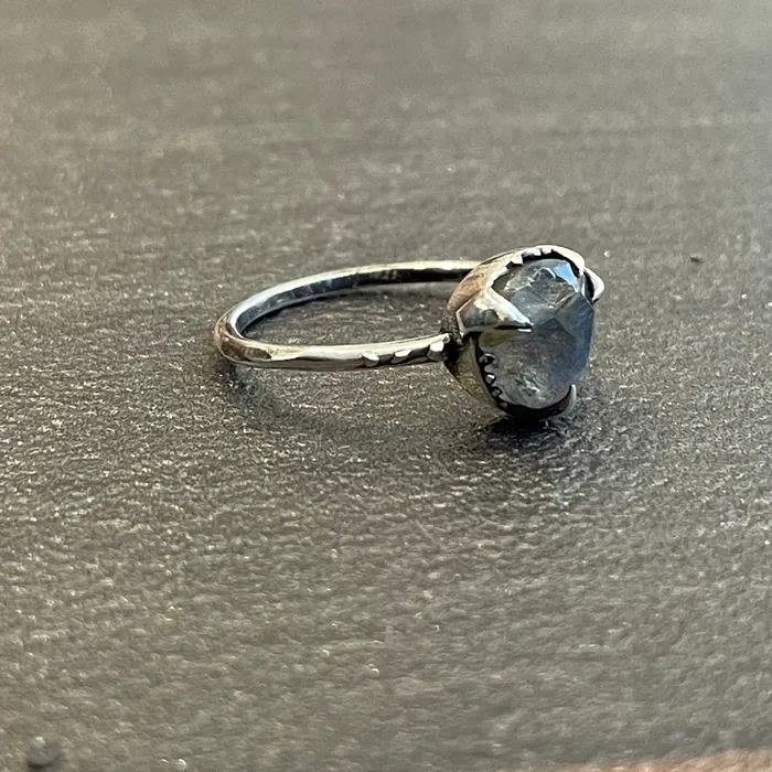 Mystical Solitaire Sterling and Labradorite Karch Wolfe Rings