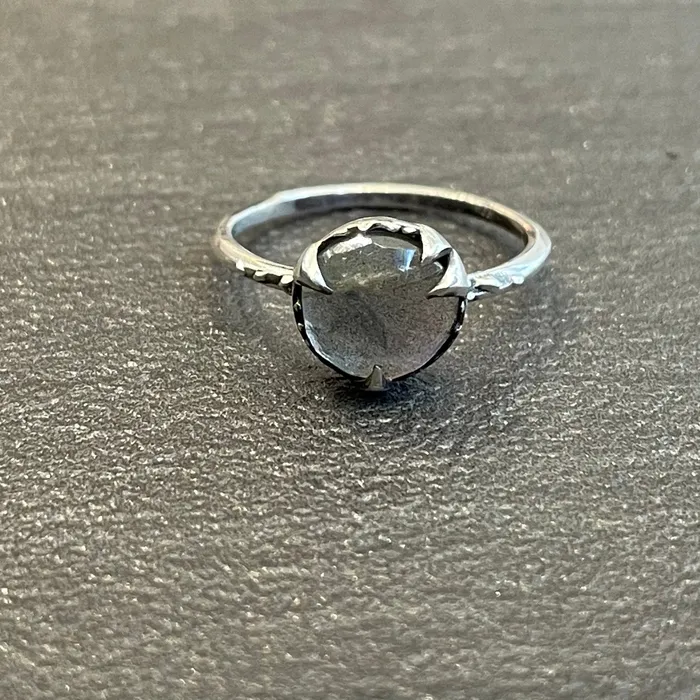 Mystical Solitaire Sterling and Labradorite Karch Wolfe Rings
