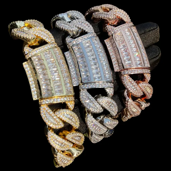 Bracelets 20MM Thick Iced Out Diamond Bracelet Thick