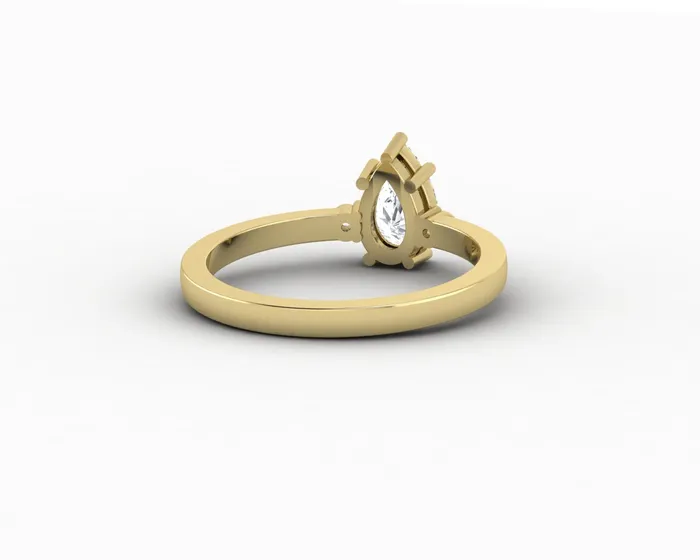 Isla Three Stone 08 Ct Pear Cut Engagement Ring Sapheena Jewelry Rings