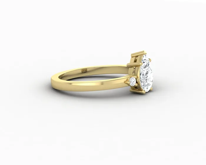Isla Three Stone 08 Ct Pear Cut Engagement Ring Sapheena Jewelry Rings