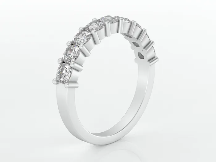 Sapheena Jewelry Rings Ivy 125 Ct Cushion Cut Half Eternity Wedding Band