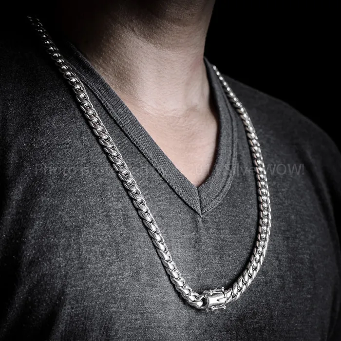 silverwow Necklaces 12mm Miami Cuban Link Chain Necklace
