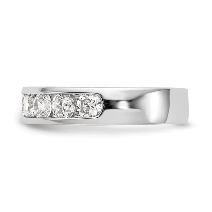 135ct CZ Solid Real 14K White Gold 934mm Stone Channel Wedding Band Ring Goldia Rings