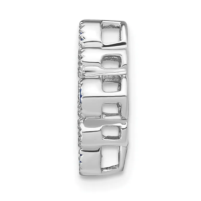14k White Gold Sapphire and Real Diamond Chain Slide Goldia Necklaces