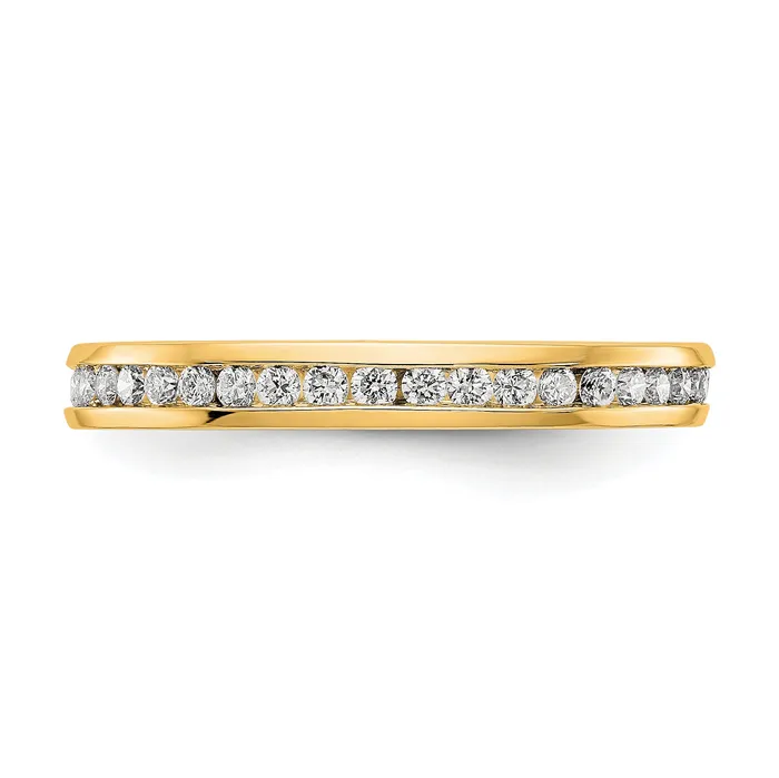 14k Yellow Gold 12 Ct Lab Grown Diamond VSSI G Channel Set Eternity Band Ring Goldia Rings