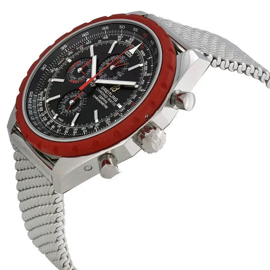 Bracelets JMS always Original Breitling Chronomatic Navitimer Black Dial Chronograph Stainless Steel Mens Watch A1936003BA94SS