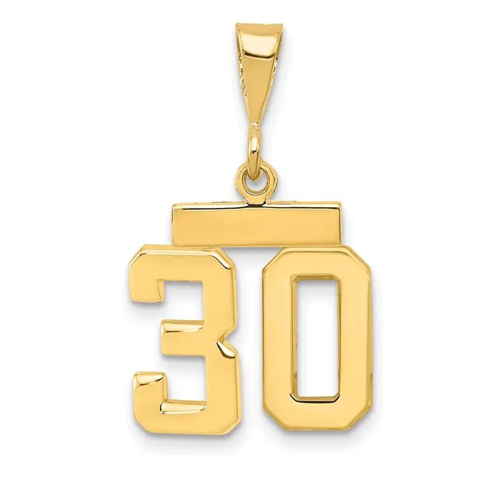 Charm Necklaces Goldia 14k Yellow Gold Small Polished Number 30 Charm