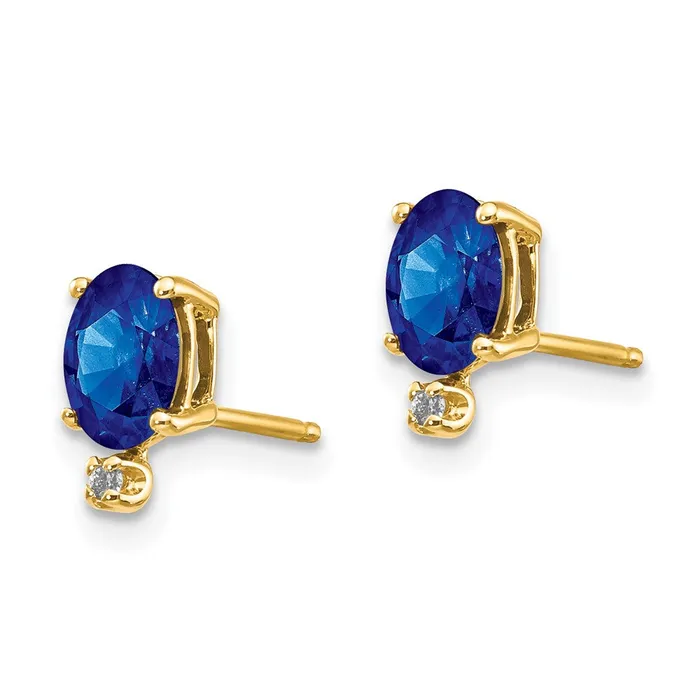 Earrings 14k Diamond Sapphire Birthstone Earrings Goldia