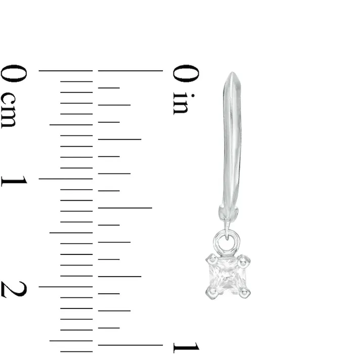 Earrings Goldia 033 CT TW Certified PrincessCut Diamond Solitaire Drop Hoop Earrings in 14K White Gold IVS2 Earrings Goldia 033 CT TW Certified PrincessCut Diamond Solitaire Drop Hoop Earrings in 14K White Gold IVS2