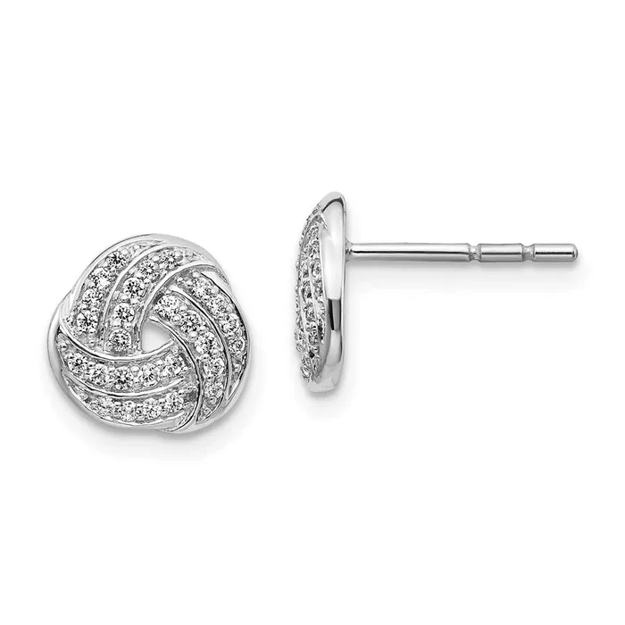 Earrings Goldia 14k White Gold Real Diamond Love Knot Earrings