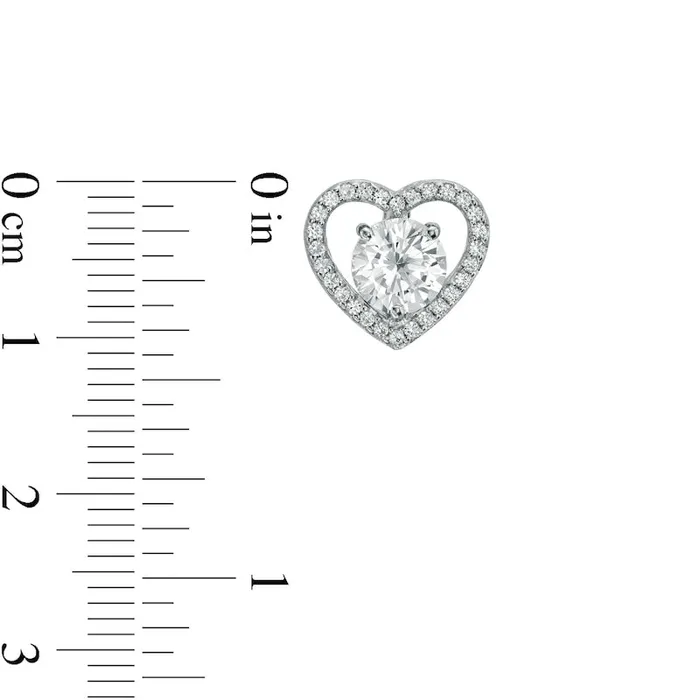 Earrings Goldia White LabCreated Sapphire Heart Stud Earrings in Sterling Silver Earrings Goldia White LabCreated Sapphire Heart Stud Earrings in Sterling Silver