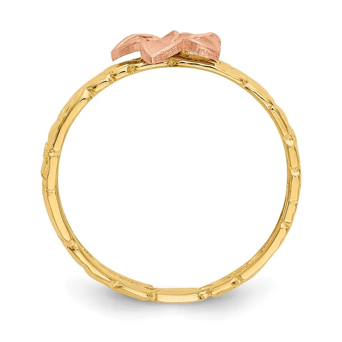Goldia 14k Twotone Gold Two Tone Plumeria Baby Ring Rings