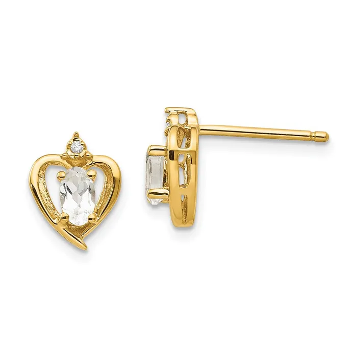 goldiaca Earrings 14K Diamond and White Topaz Earrings