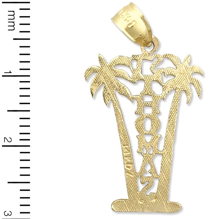 Goldia Charm Necklaces 14K Gold Saint Thomas Palm Trees Charm