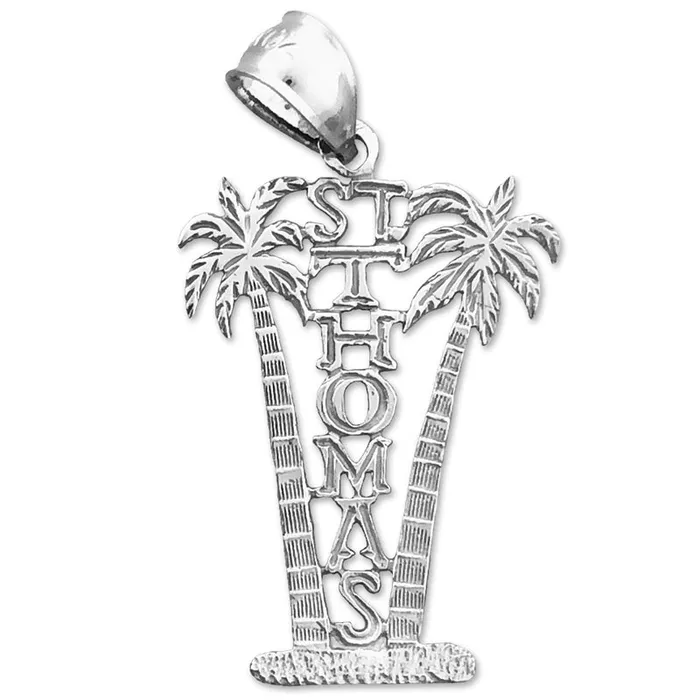 Goldia Charm Necklaces 14K Gold Saint Thomas Palm Trees Charm