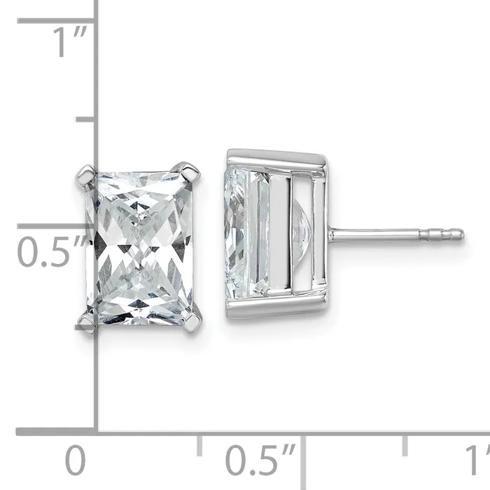 Goldia Earrings 14k White Gold 6 ctw Lab Grown Diamond VSSI G Radiant 4 Prong Heavy Wt Stud Earrings