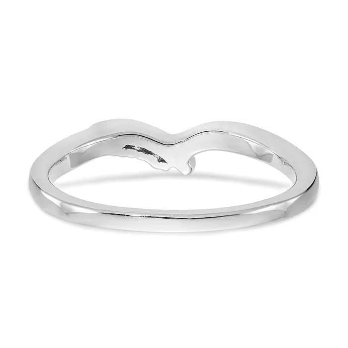 Goldia Rings 006ct CZ Solid Real 14k White Gold Wedding Wedding Band Ring
