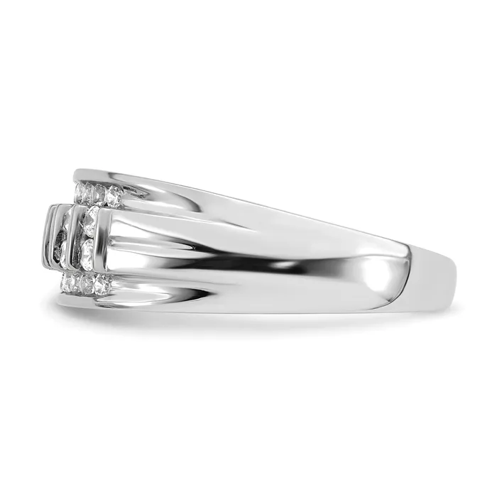 Goldia Rings 10k White Gold 12 Ct Lab Grown Diamond VSSI G Mens Ring