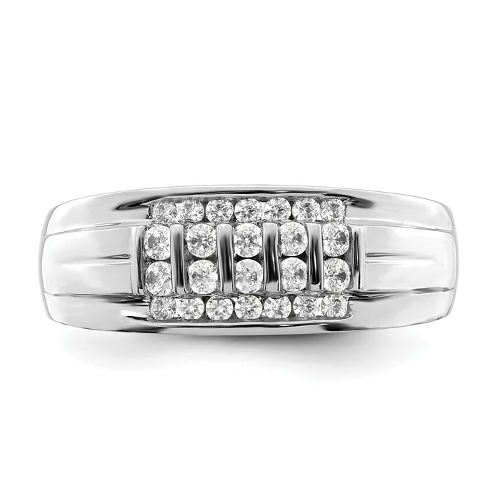 Goldia Rings 10k White Gold 12 Ct Lab Grown Diamond VSSI G Mens Ring