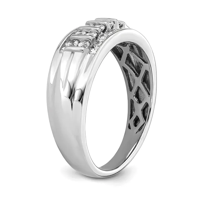 Goldia Rings 10k White Gold 12 Ct Lab Grown Diamond VSSI G Mens Ring