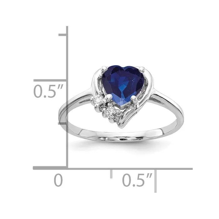 Goldia Rings 14k White Gold 6mm Heart Sapphire A Real Diamond ring