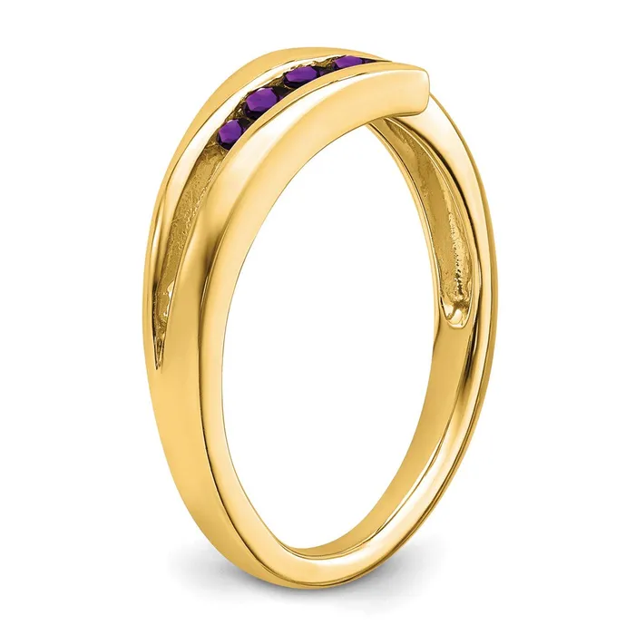 Goldia Rings 14K Yellow Gold Amethyst 4stone Ring