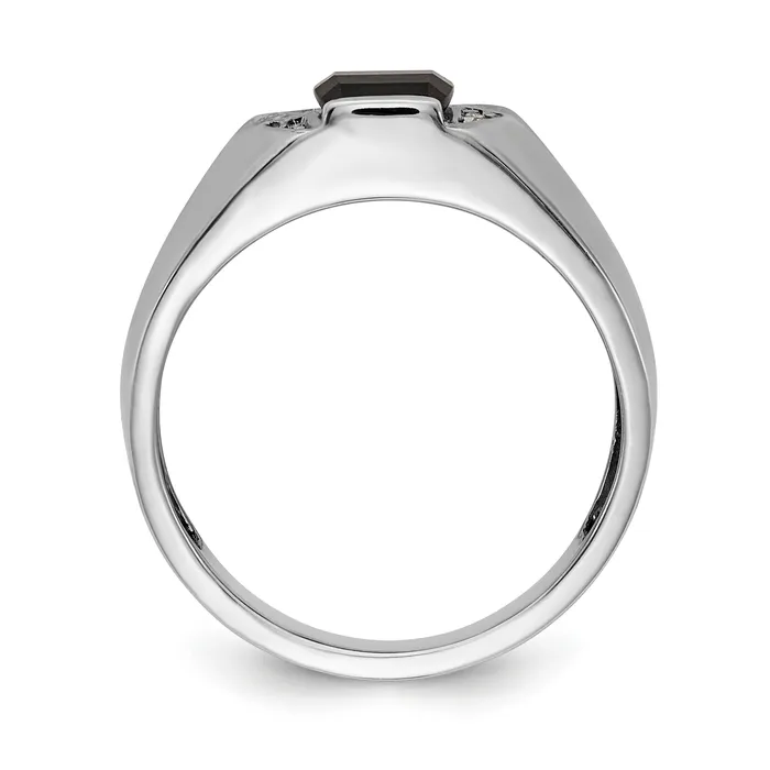 Goldia Rings Solid 14k White Gold AA Simulated CZ Mens Ring