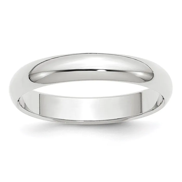 Goldia Rings Solid 14K Yellow Gold White Gold 4mm HalfRound MensWomens Wedding Band Ring Size 10