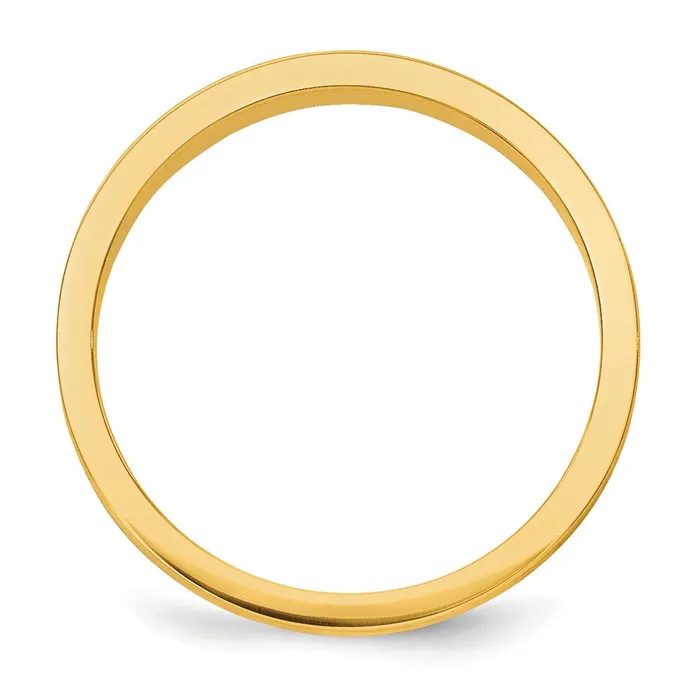 Goldia Rings Solid 18K Yellow Gold 3mm Tapered Satin MensWomens Wedding Band Ring Size 4