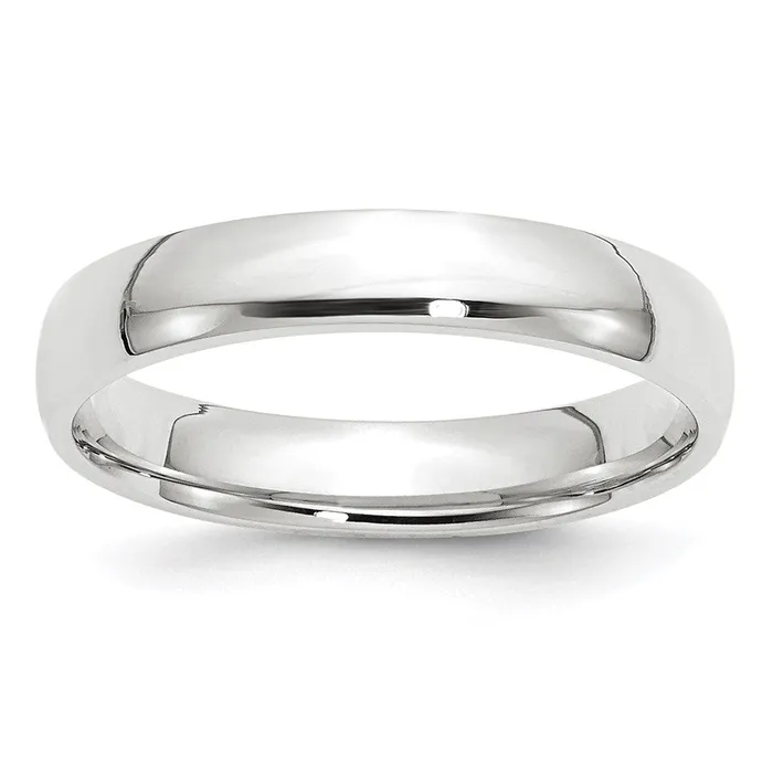Goldia Solid 18K White Gold 4mm Light Weight Comfort Fit MensWomens Wedding Band Ring Size 5 Rings
