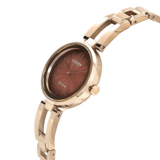 JMS always Watches Original Citizen EcoDrive Brown Dial Ladies Watch EM080983X JMS always Watches Original Citizen EcoDrive Brown Dial Ladies Watch EM080983X