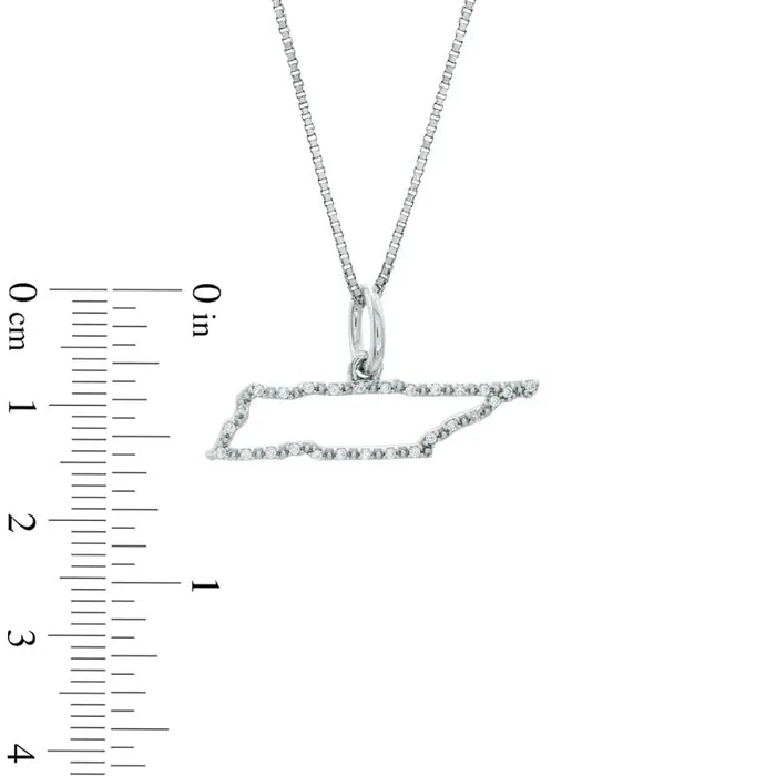 Natural Diamond Accent State of Tennessee Outline Pendant in Sterling Silver Goldia Necklaces