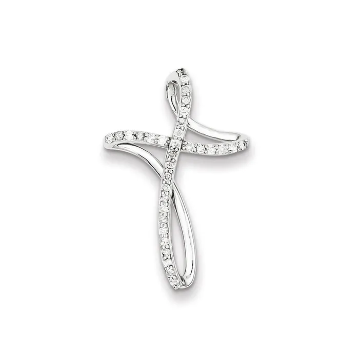 Necklaces Goldia Sterling Silver u0026 Diamond Cross Pendant Slide