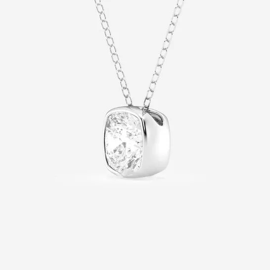 Necklaces JMS always Original Brilliant Diamond 150 cttw 14KT White Gold Bezel Setting CushionCut Lab Grown Diamond Pendant Necklace for WomenVS2 Necklaces JMS always Original Brilliant Diamond 150 cttw 14KT White Gold Bezel Setting CushionCut Lab Grown Diamond Pendant Necklace for WomenVS2