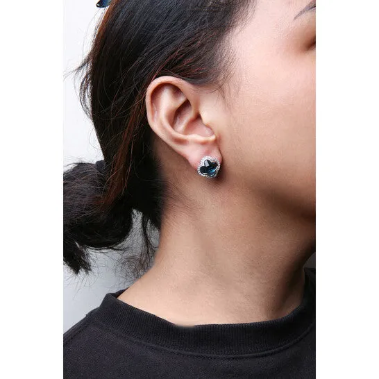 Original 18K White Gold 38 Cttw Diamond and 11x11mm CloverCut London Blue Topaz Gemstone Halo Clover Stud Earrings GH Color SI1SI2 Clarity JMS always Earrings Original 18K White Gold 38 Cttw Diamond and 11x11mm CloverCut London Blue Topaz Gemstone Halo Clover Stud Earrings GH Color SI1SI2 Clarity JMS always Earrings