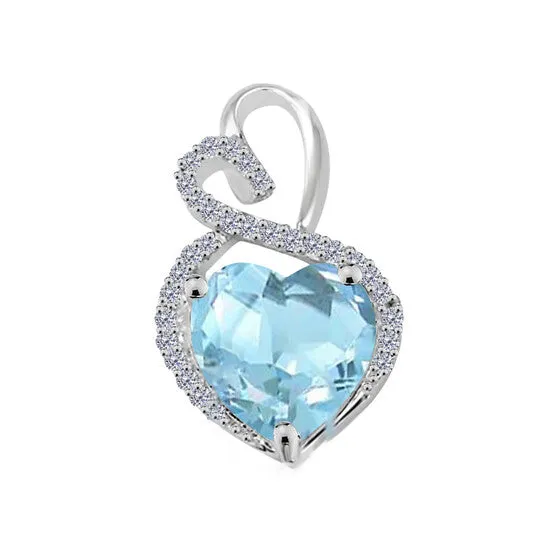 Original Maulijewels 4 Carat Heart Shape Aquamarine Gemstone And White Diamond Pendant In 14k White Gold With 18 14k White Gold Plated Sterling Silver Box Cha JMS always Rings Original Maulijewels 4 Carat Heart Shape Aquamarine Gemstone And White Diamond Pendant In 14k White Gold With 18 14k White Gold Plated Sterling Silver Box Cha JMS always Rings