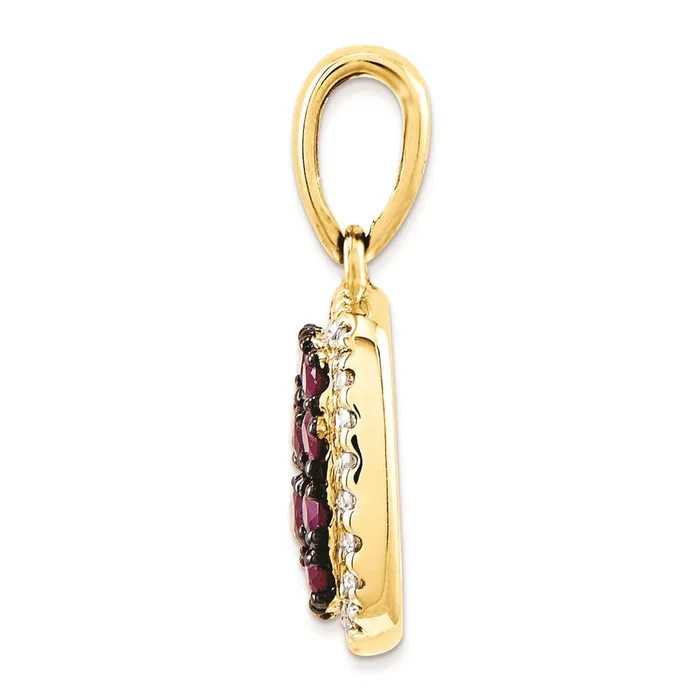 PreStyled Sets 14K Yellow Gold Real Diamond u0026 Ruby Pendant Goldia