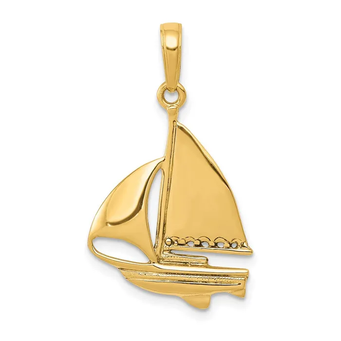 PreStyled Sets Goldia 14k Yellow Gold Sailboat Pendant