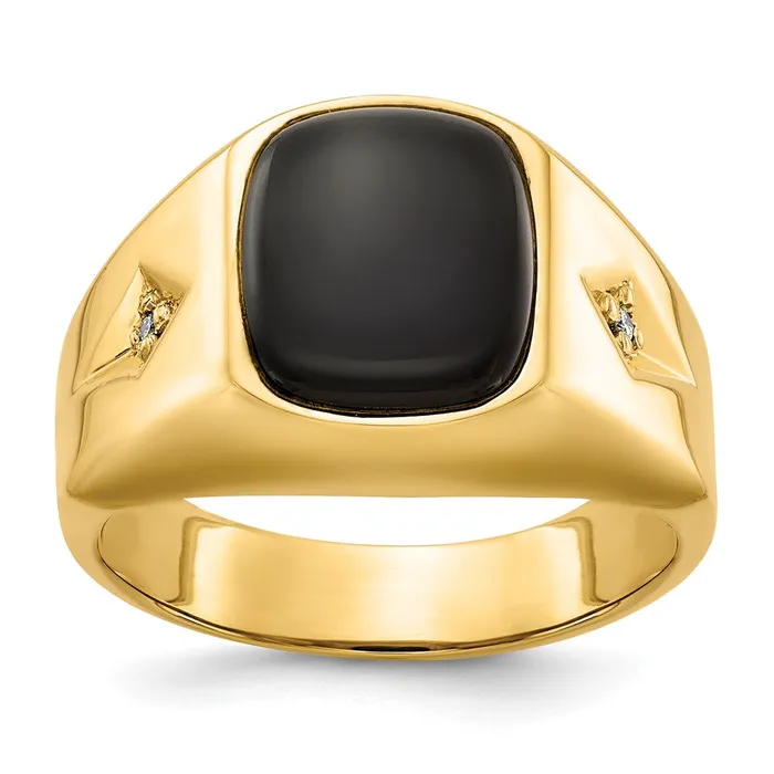 Rings 14K Yellow Gold AAA Real Diamond mens ring Goldiacom
