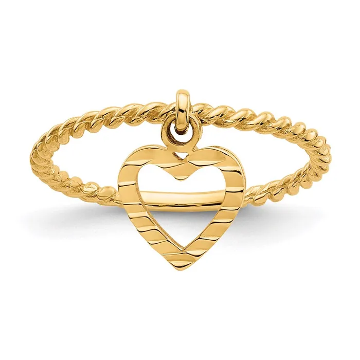 Rings Goldia 14K Yellow Gold Dangle Heart Ring