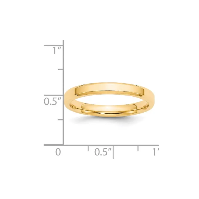 Rings Goldia Solid 18K Yellow Gold 3mm Bevel Edge Comfort Fit MensWomens Wedding Band Ring Size 8