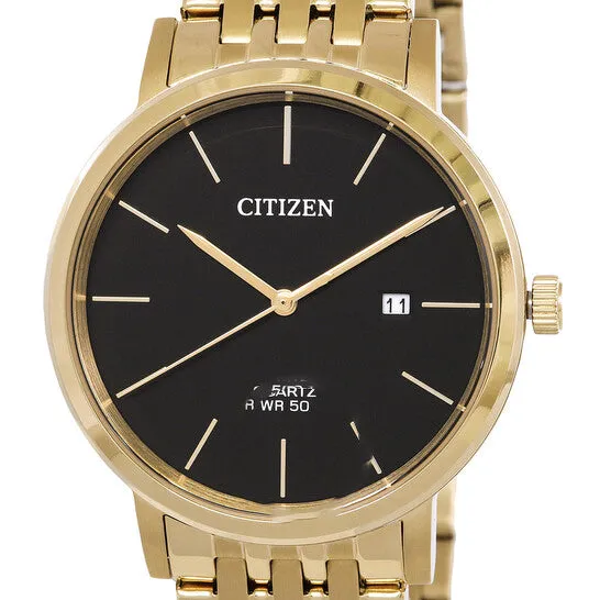 Rings JMS always Original Citizen Quartz Black Dial Goldtone Mens Watch BI507251E