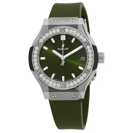 Watches JMS always Original Hublot Classic Fusion Quartz Diamond Green Dial Ladies Watch 581NX8970RX1104 Watches JMS always Original Hublot Classic Fusion Quartz Diamond Green Dial Ladies Watch 581NX8970RX1104