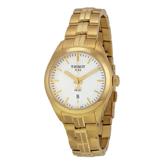 Watches Original Tissot PR100 Lady Silver Dial Gold PVD Ladies Watch T1012103303100 JMS always