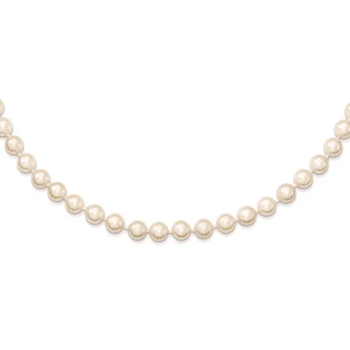 14k 56mm Round White Gold Saltwater Akoya Cultured Pearl Necklace TreasureFineJewelers Necklaces