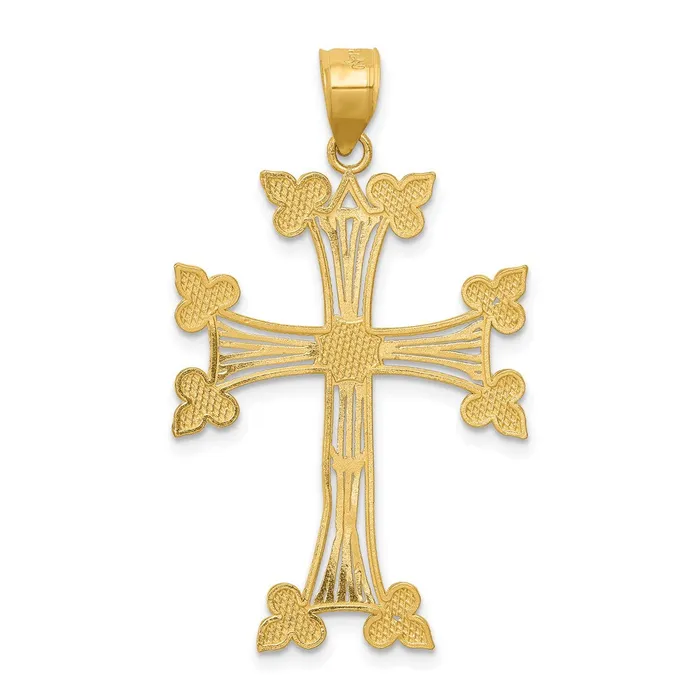 14k Diamondcut Fancy Cross Pendant TreasureFineJewelers Necklaces