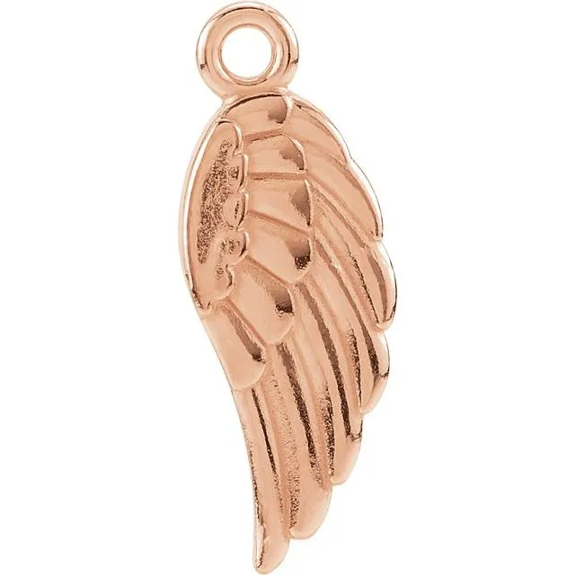 14K Rose Gold 197x55 mm Angel Wing Dangle TreasureFineJewelers Earrings