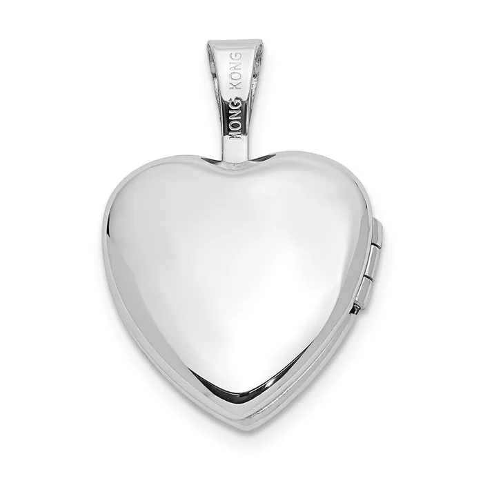 14k White Gold 12mm 01ct Diamond Heart Locket TreasureFineJewelers Rings