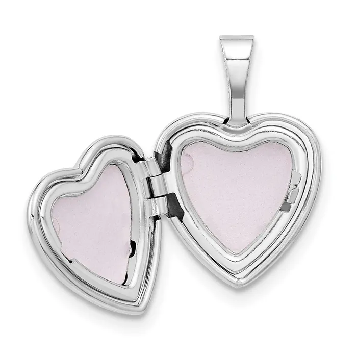 14k White Gold 12mm 01ct Diamond Heart Locket TreasureFineJewelers Rings